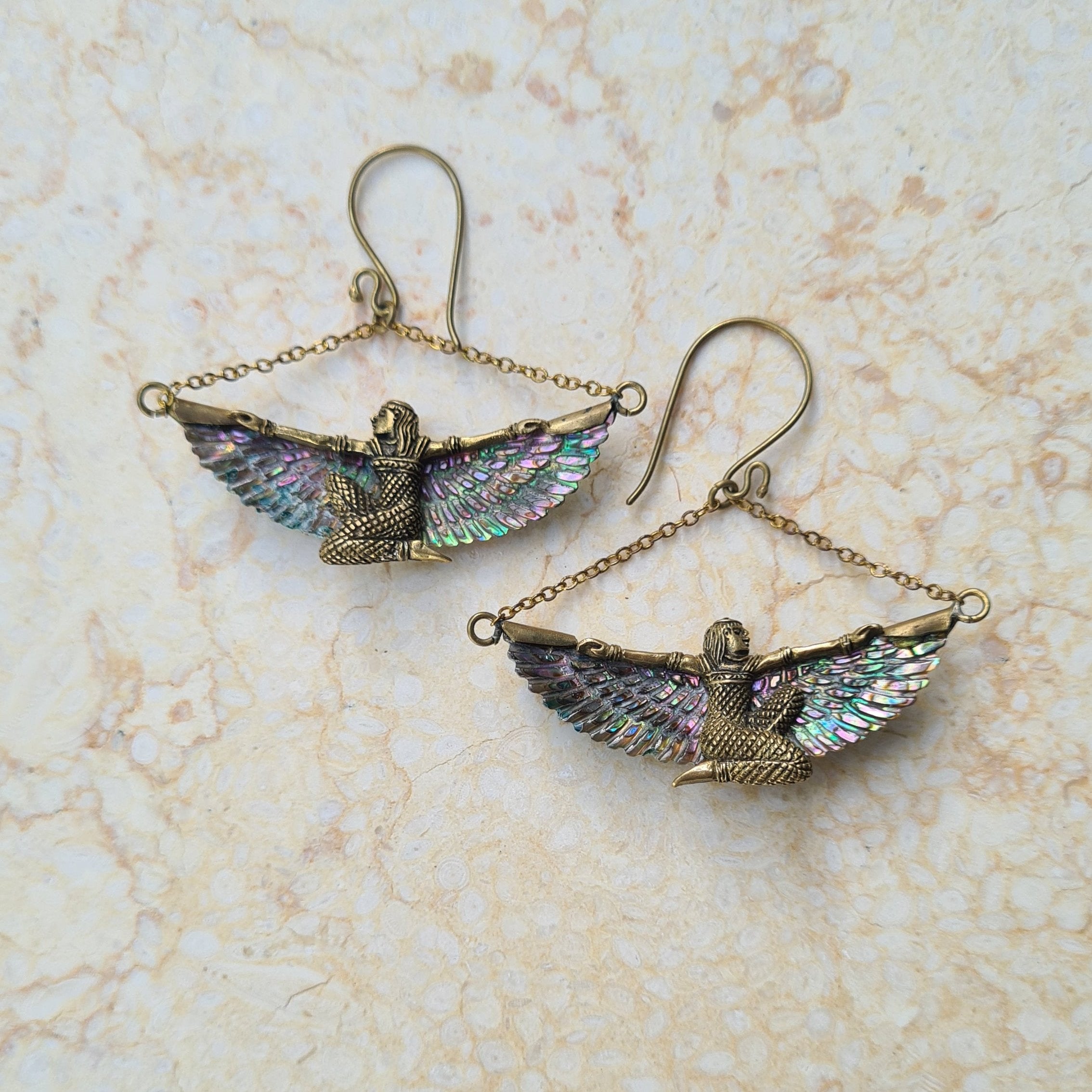 Straight Isis Abalone Earrings