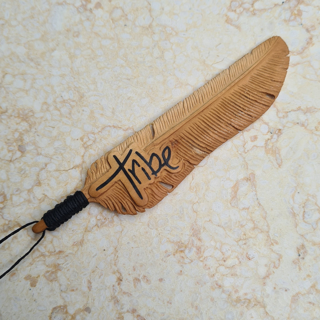 Limited Edition Tribe Flight Feather hand-carved out of Sandalwood
