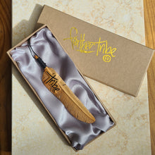 Load image into Gallery viewer, Limited Edition Tribe Flight Feather hand-carved out of Sandalwood in a gift box
