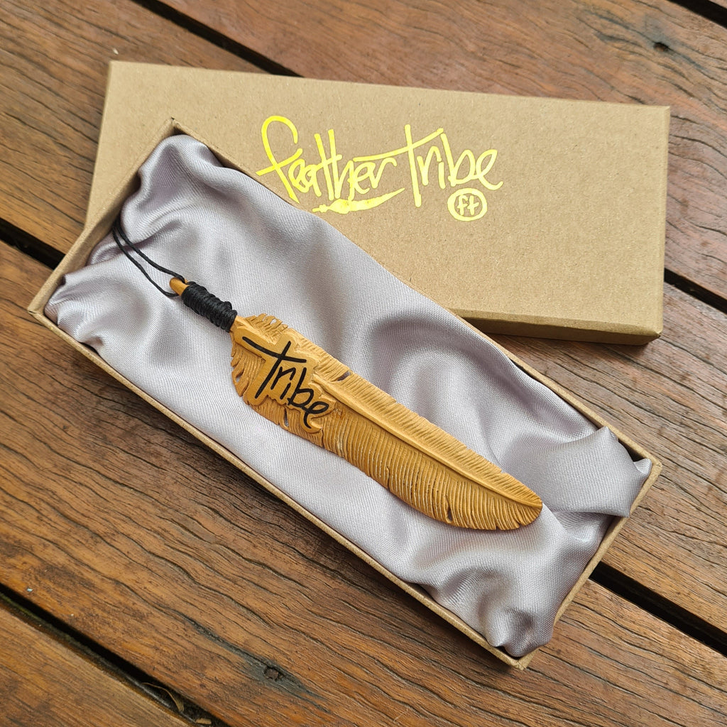 Limited Edition Tribe Flight Feather hand-carved out of Sandalwood in Gift Box