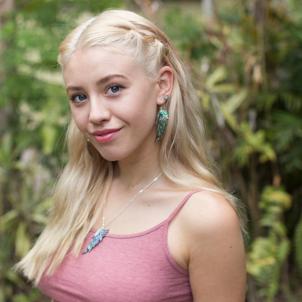 Abalone SuperWing Earrings - FeatherTribe