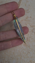 Load and play video in Gallery viewer, SECOND: Blue Avian Feather Necklace with Moonstone
