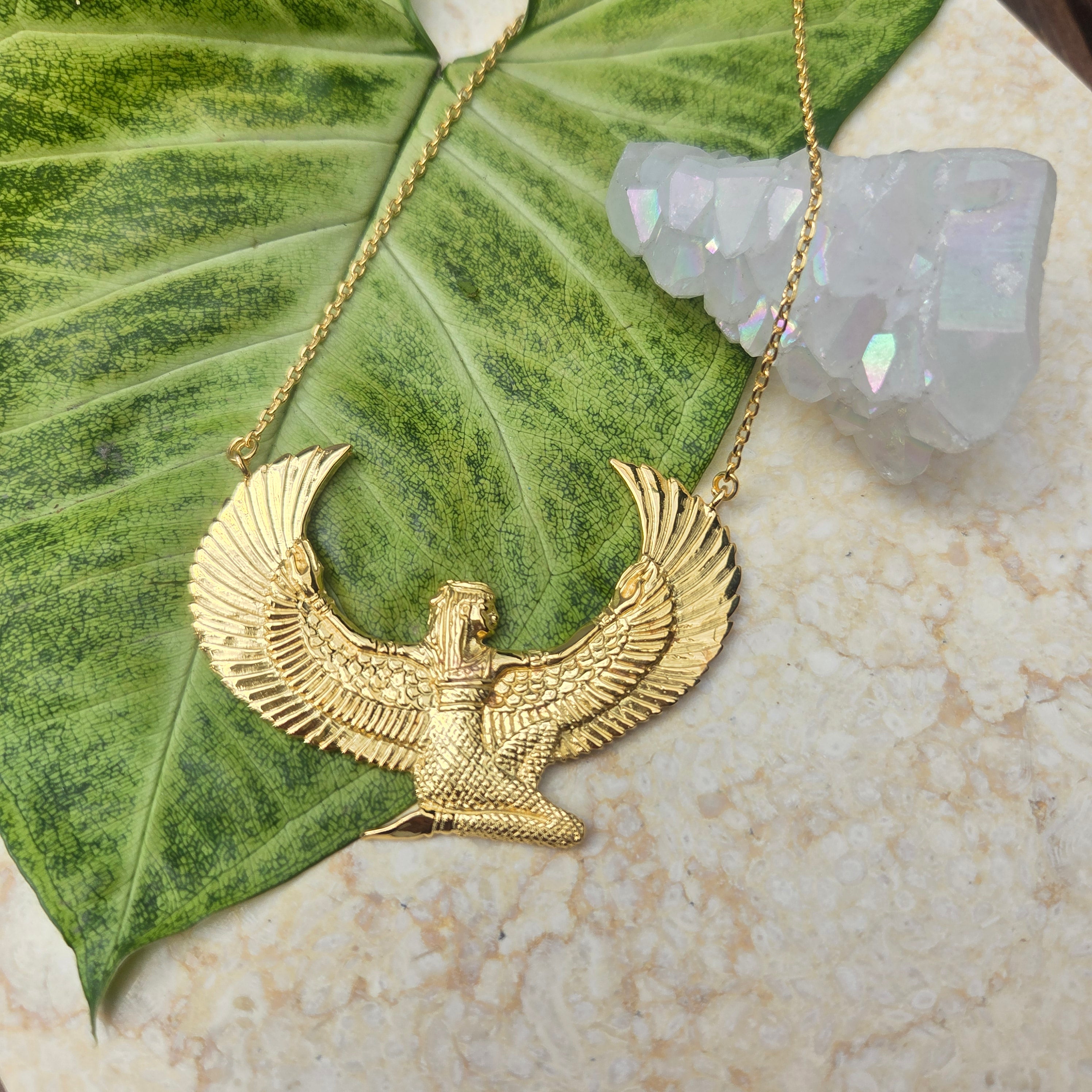SECOND: Medium Gold Isis Goddess Necklace
