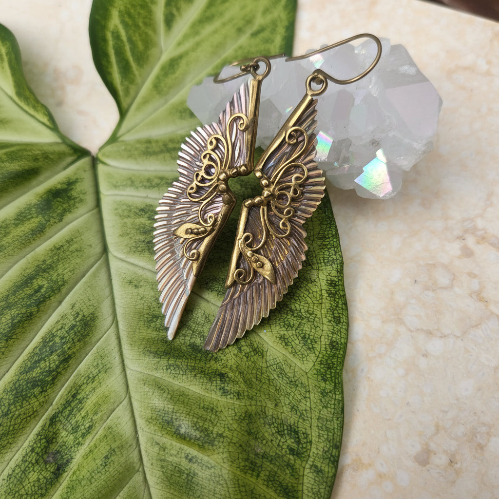 Athena Earrings Pink Pearl - Feather Tribe