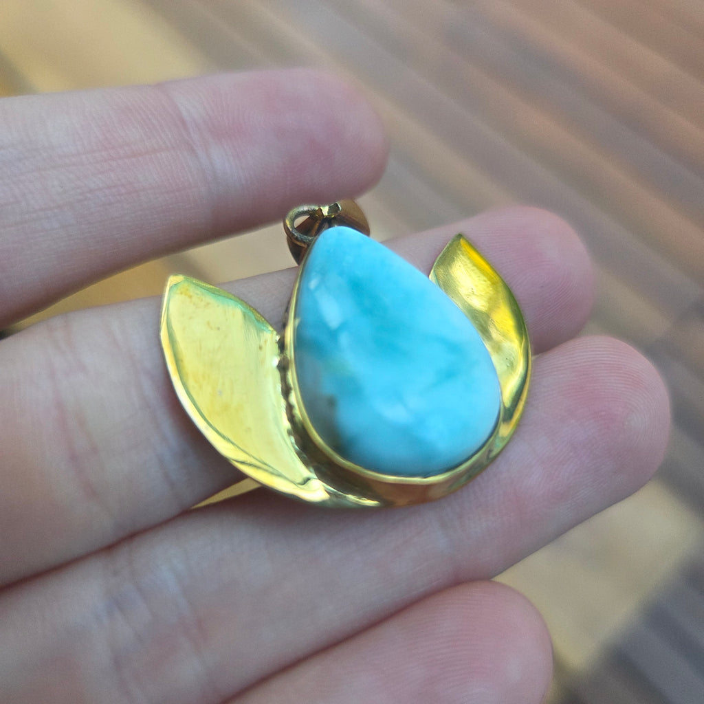 SECOND: Lotus Larimar Pendant