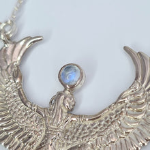 Load image into Gallery viewer, Small Moonstone Silver Isis Goddess Necklace or Headpiece
