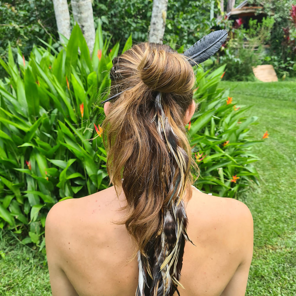 Raven Feather Hair Stick - FeatherTribe
