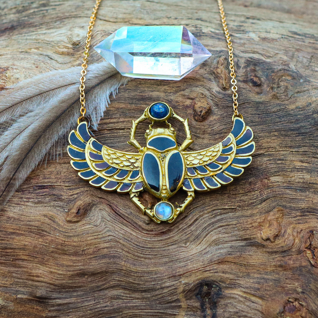Cleopatra Scarab Necklace - FeatherTribe