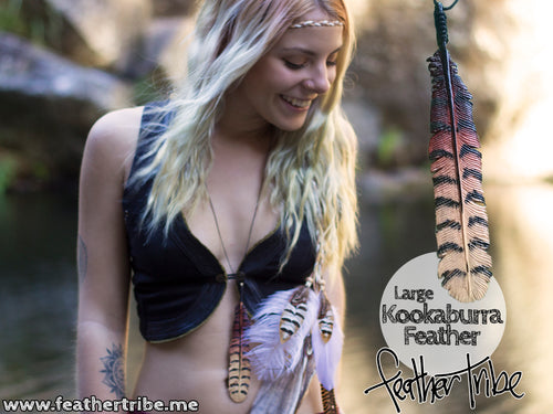 Kookaburra Feather Necklace - FeatherTribe