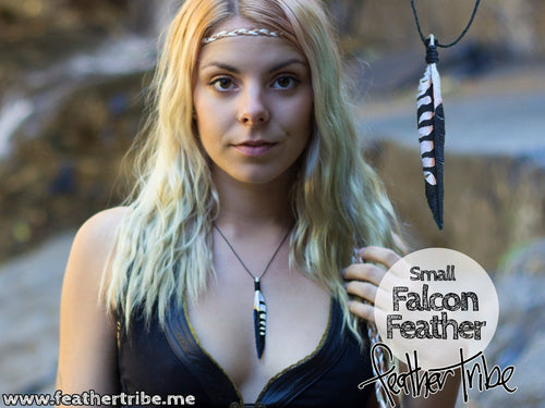 Small Falcon Feather Necklace - FeatherTribe