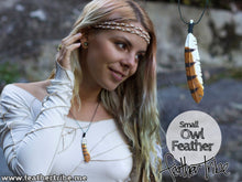 Load image into Gallery viewer, Small Owl Feather Necklace - FeatherTribe
