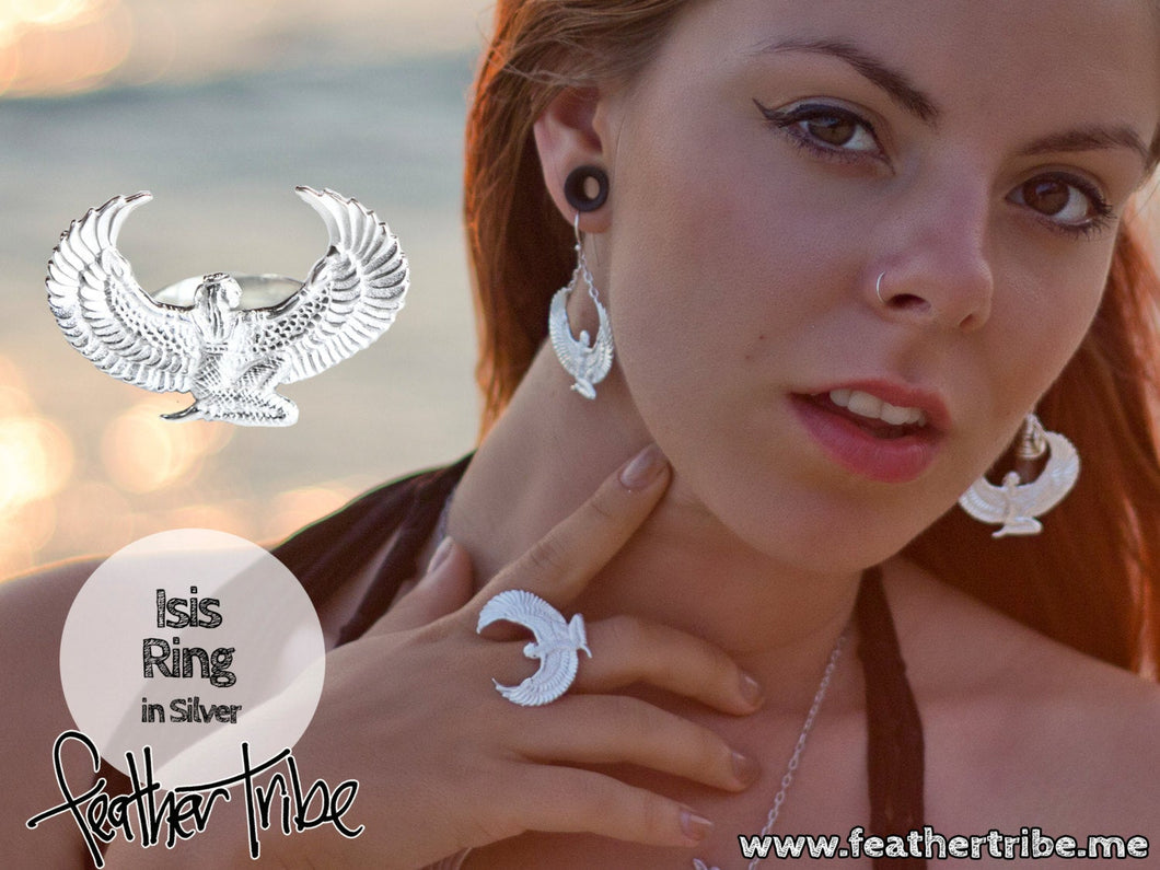 Silver Dipped Isis Goddess Ring - FeatherTribe