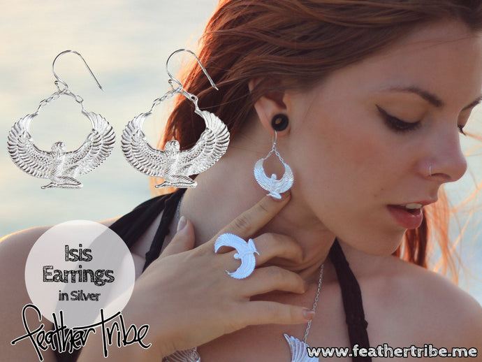 Silver Dipped Isis Goddess Earrings - FeatherTribe