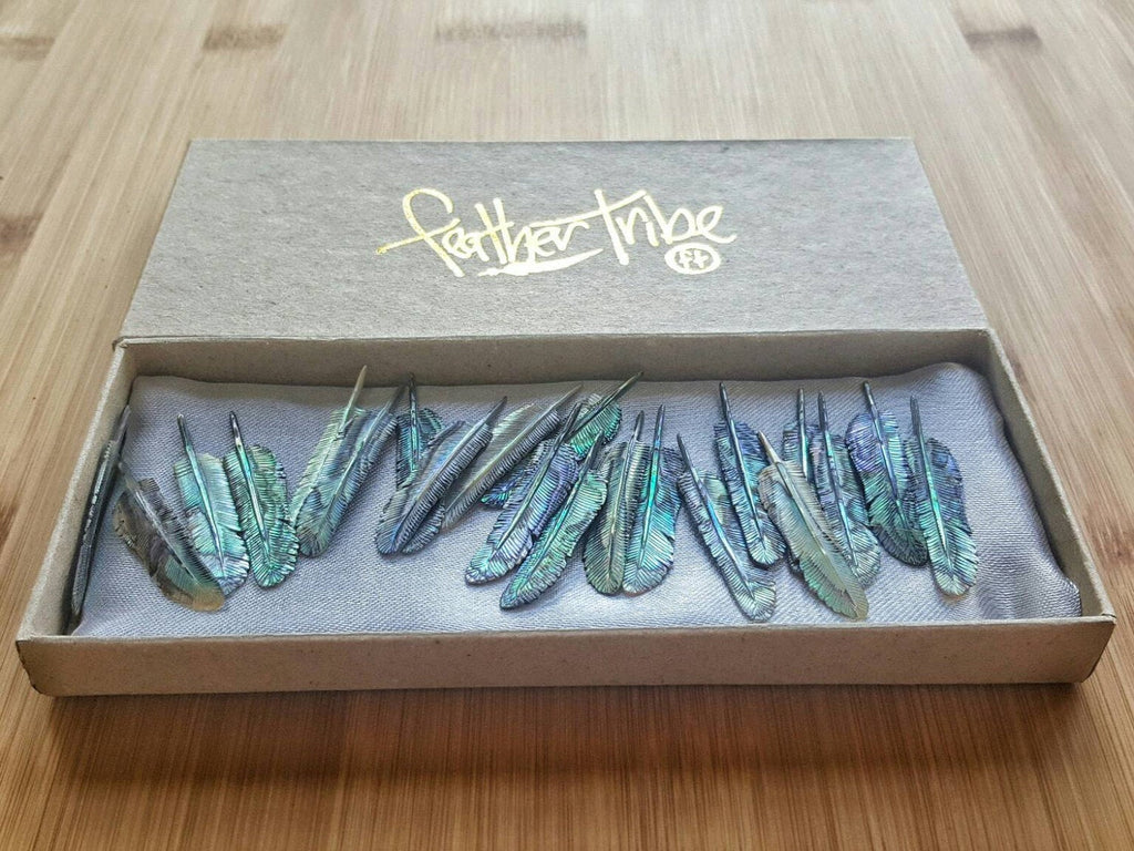 WHOLESALE 20 x Super Mini Abalone Flight Feather - FeatherTribe