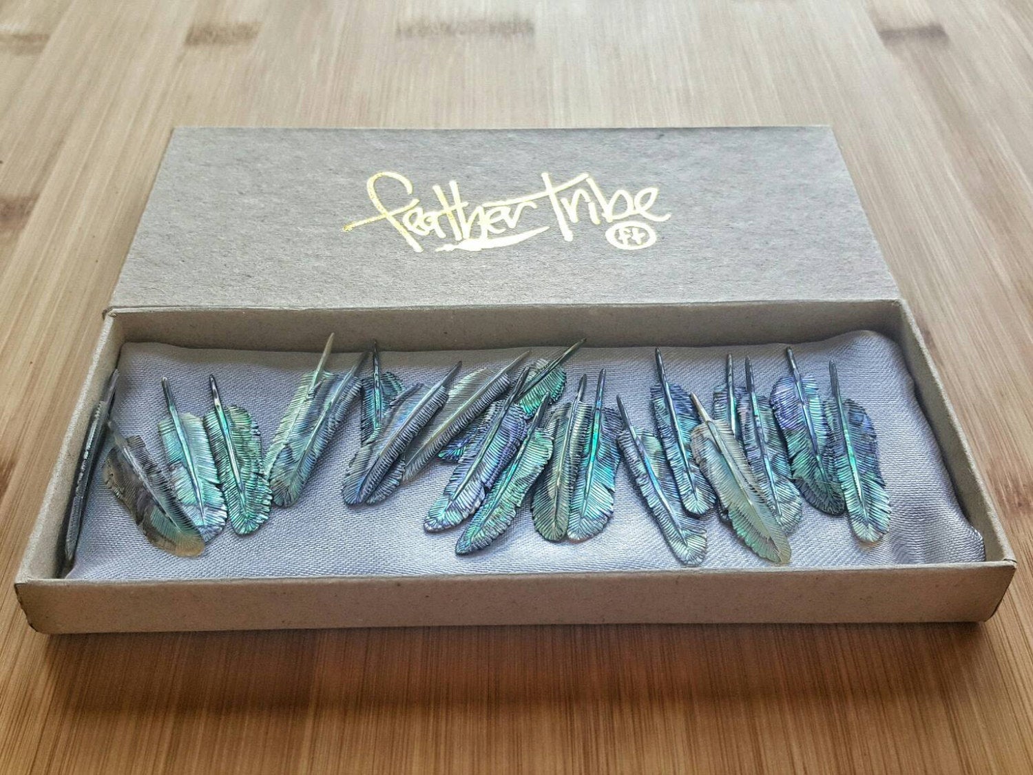 WHOLESALE 20 x Super Mini Abalone Flight Feather - FeatherTribe