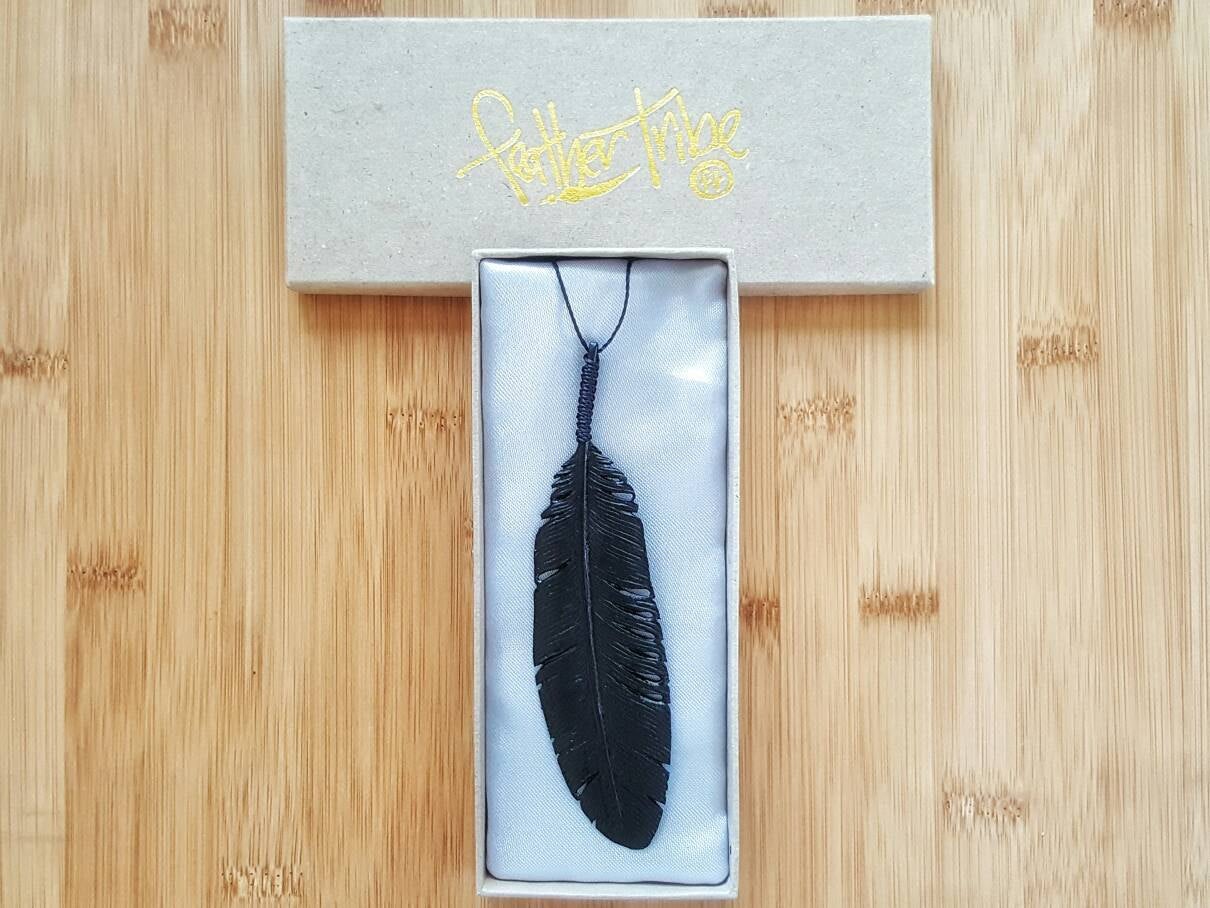 Raven Feather Necklace - FeatherTribe