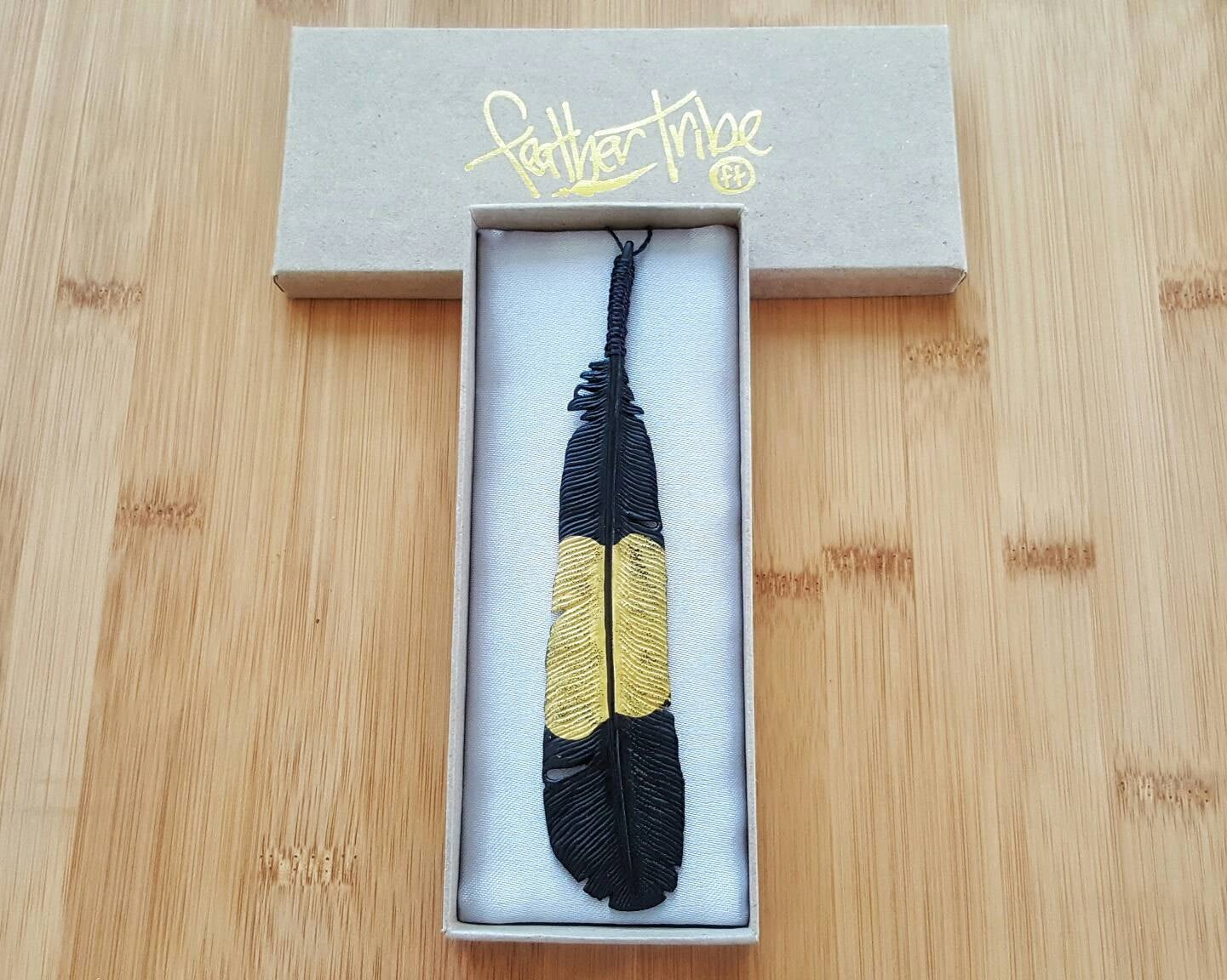 Yellow Tailed Black Cockatoo Feather Necklace - FeatherTribe