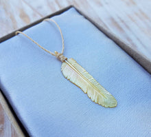 Load image into Gallery viewer, Super Mini Golden Pearl Flight Feather Necklace - FeatherTribe
