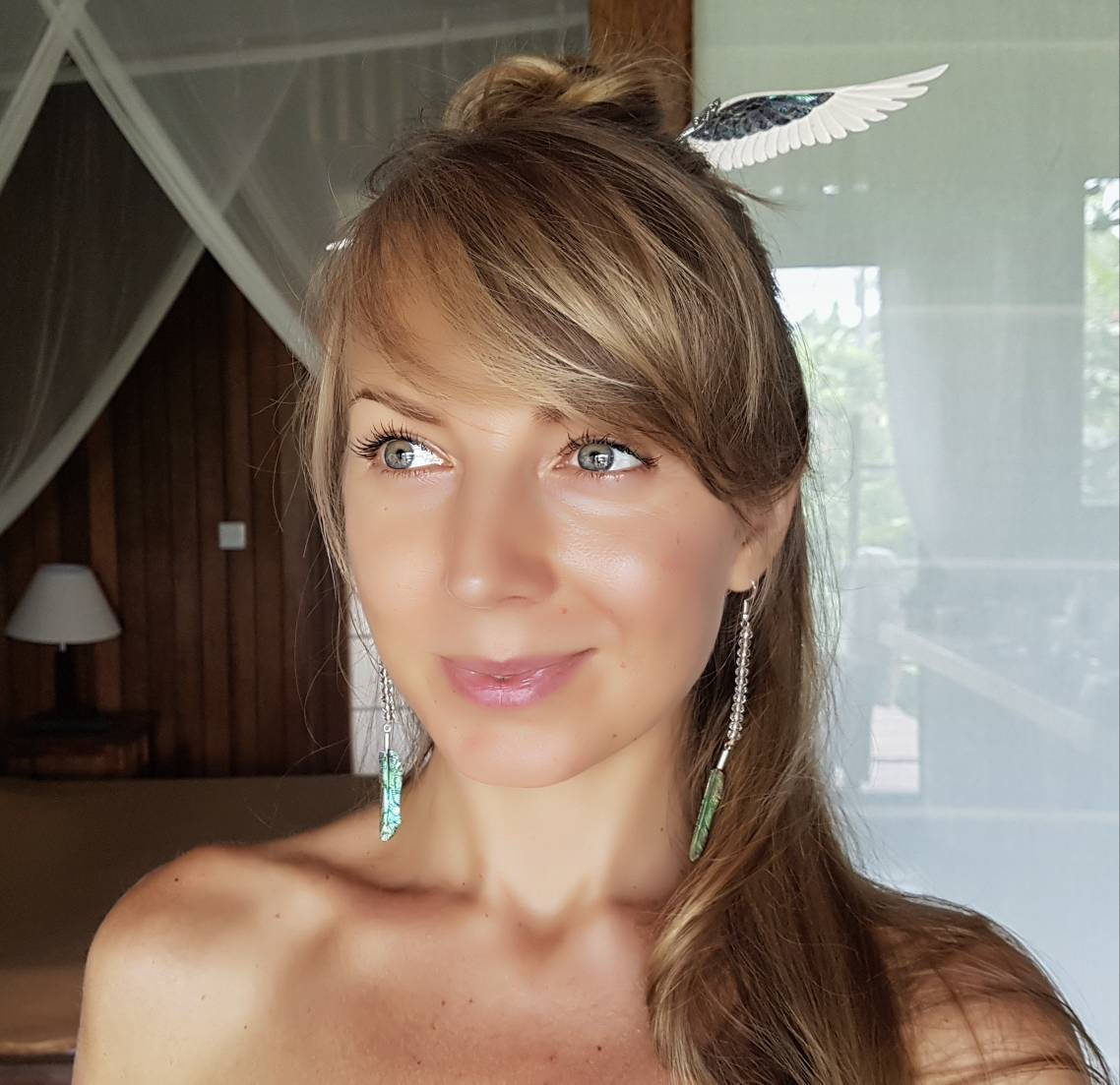 Abalone Unicorn Angel Wing Hair Stick - FeatherTribe