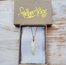 Load image into Gallery viewer, Super Mini Golden Pearl Flight Feather Necklace with Brass - FeatherTribe
