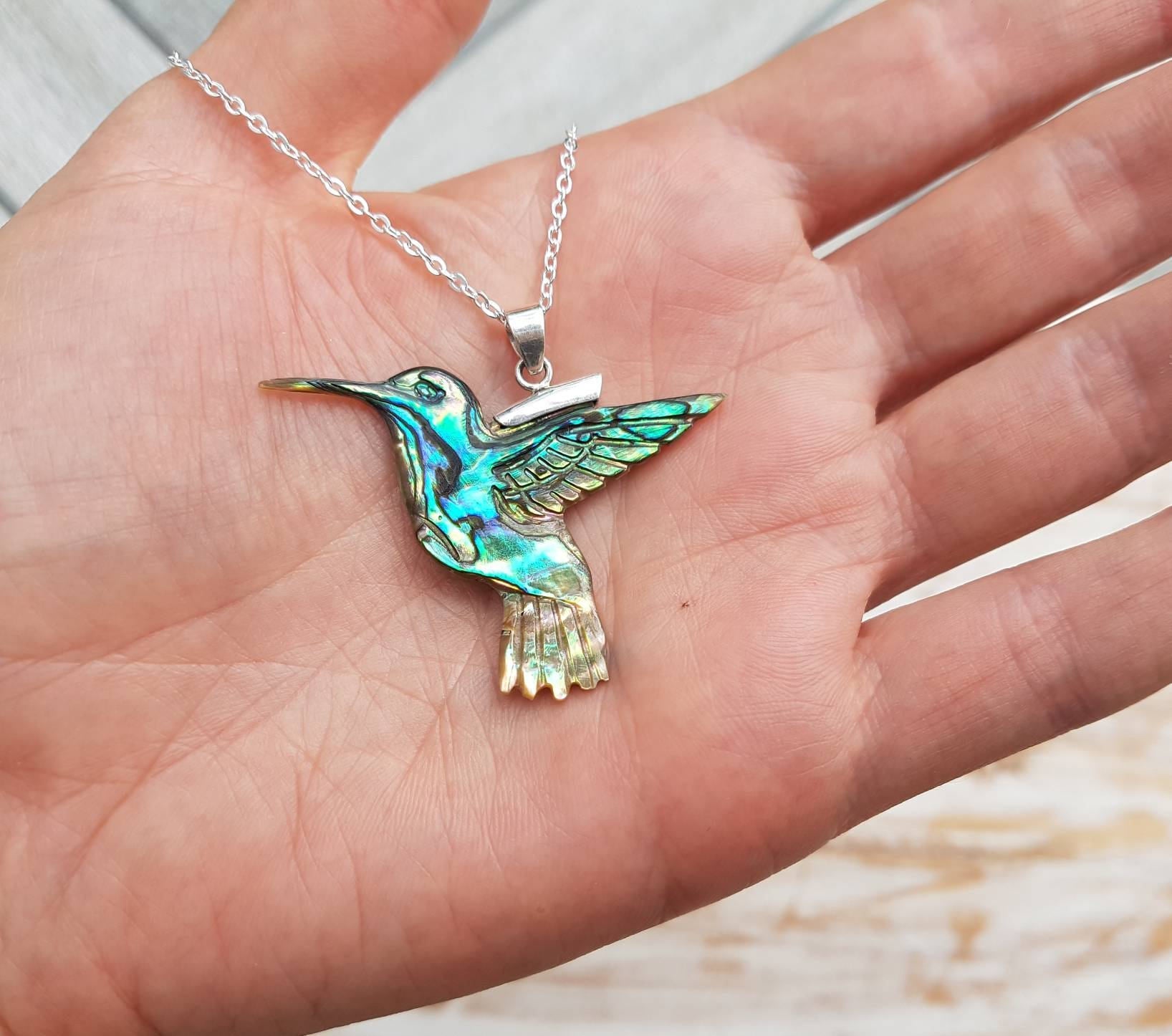 Abalone Hummingbird Necklace - FeatherTribe