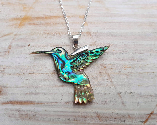 Abalone Hummingbird Necklace - FeatherTribe
