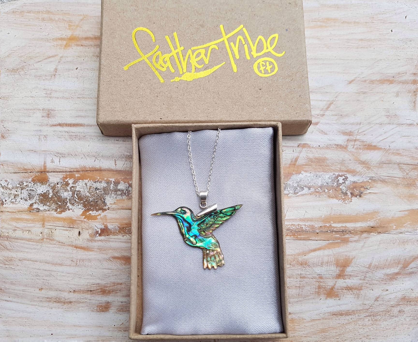 Abalone Hummingbird Necklace - FeatherTribe