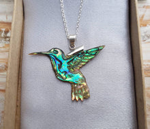 Load image into Gallery viewer, Abalone Hummingbird Necklace - FeatherTribe
