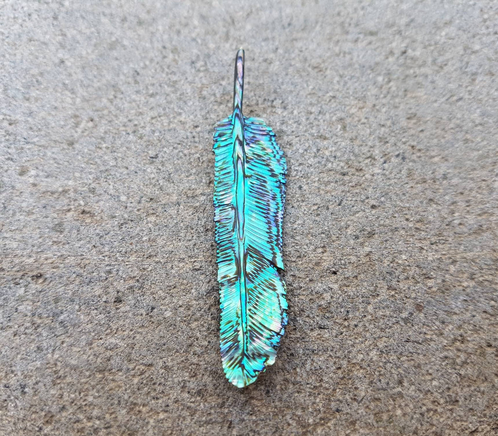 Mini Abalone Flight Feather Necklace - FeatherTribe