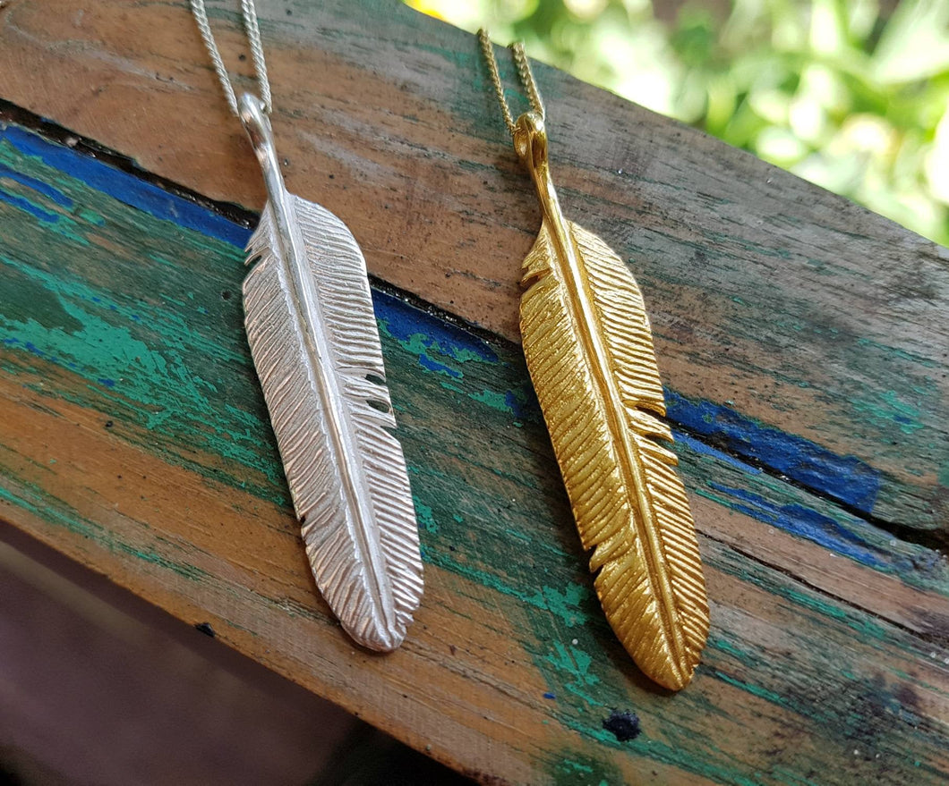 Small Feather Necklace - FeatherTribe
