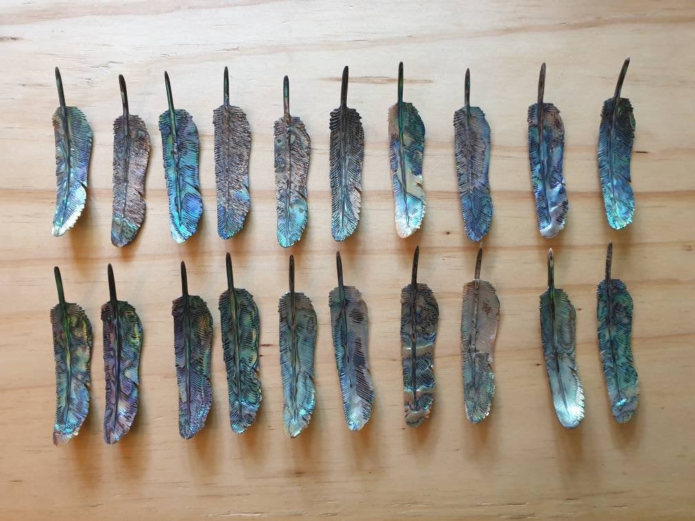 WHOLESALE 20 x Small Abalone Flight Feather - FeatherTribe
