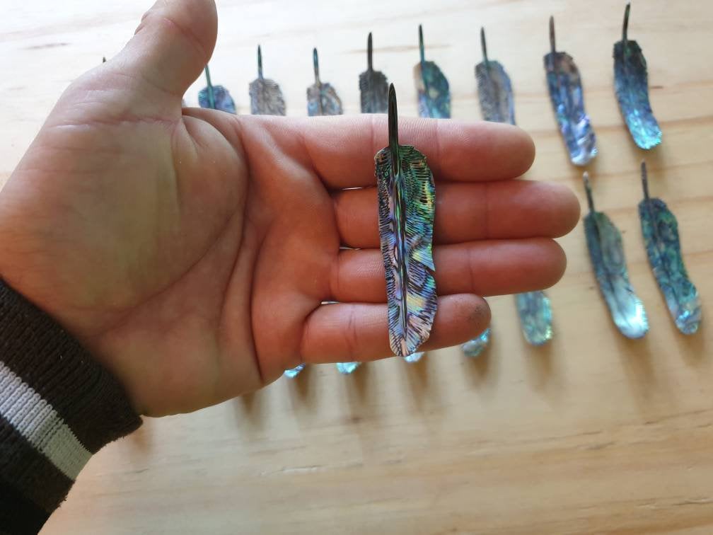 WHOLESALE 20 x Small Abalone Flight Feather - FeatherTribe