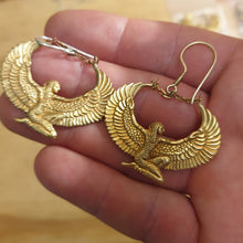 Load image into Gallery viewer, Brass Isis Goddess Earrings - FeatherTribe
