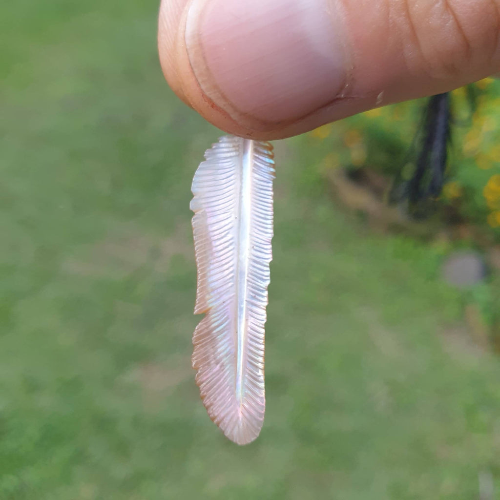 Super Mini Pink Pearl Flight Feather Necklace - FeatherTribe