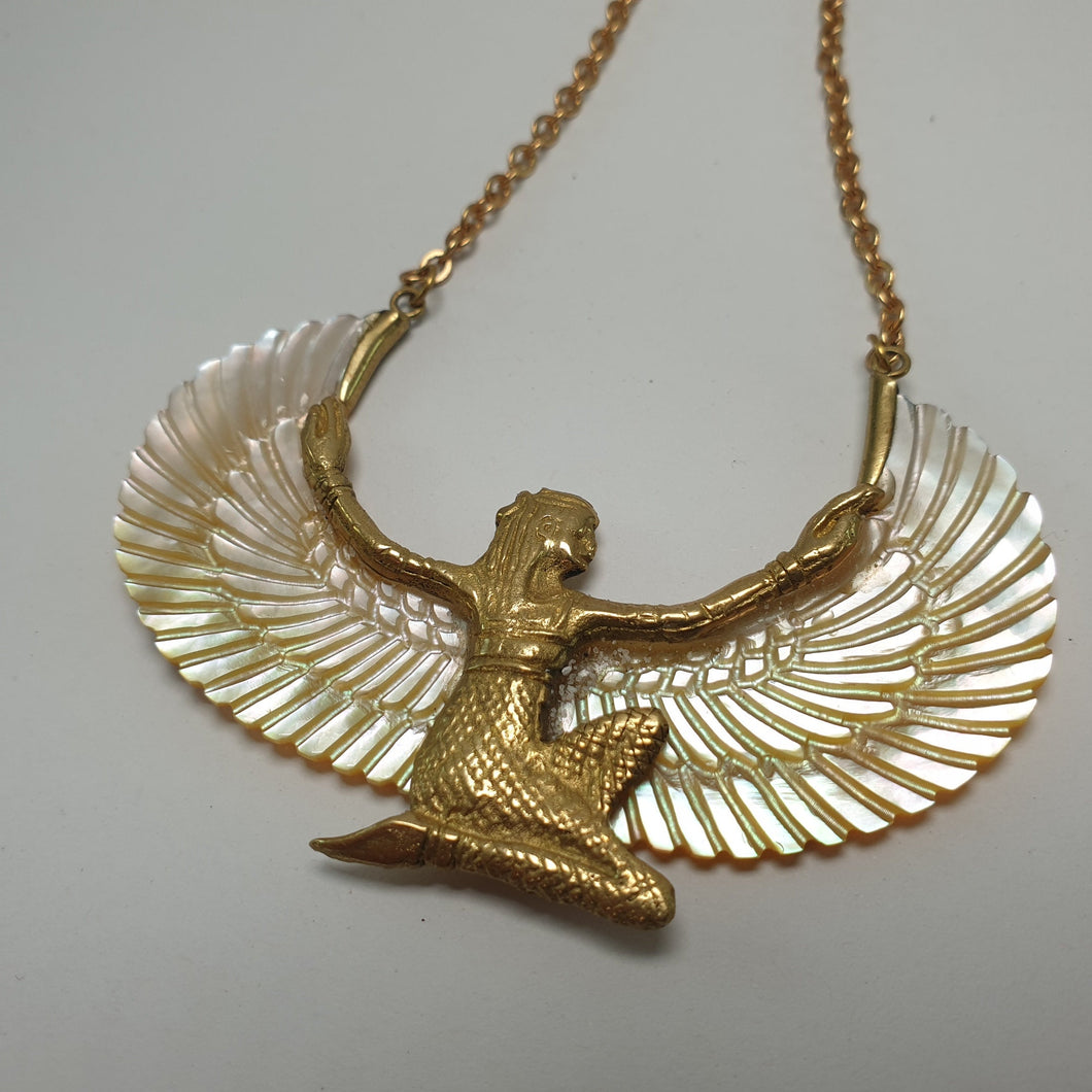 Pearl Shell Isis Goddess Necklace - FeatherTribe