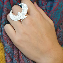 Load image into Gallery viewer, Silver Dipped Isis Goddess Ring - FeatherTribe
