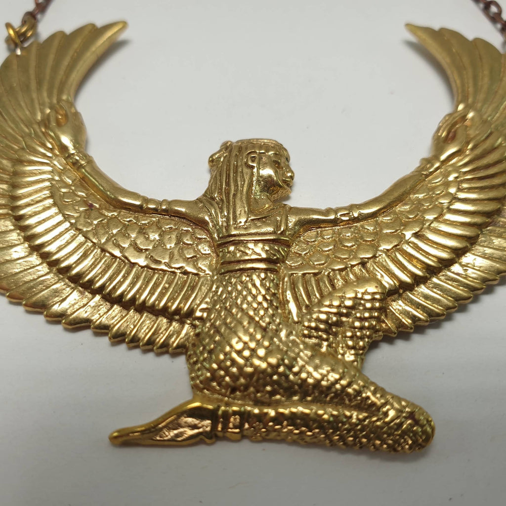 Medium Brass Isis Goddess Necklace - FeatherTribe