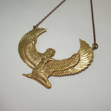 Load image into Gallery viewer, Medium Brass Isis Goddess Necklace - FeatherTribe
