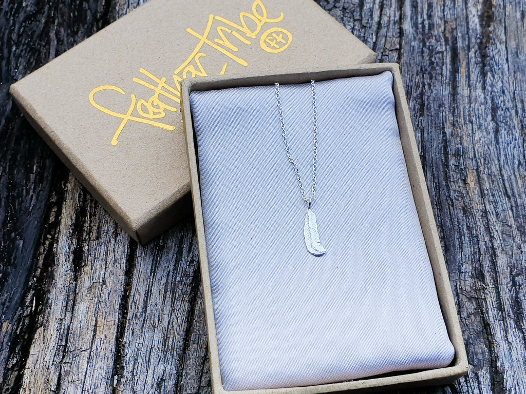 Tiny Feather Necklace - FeatherTribe