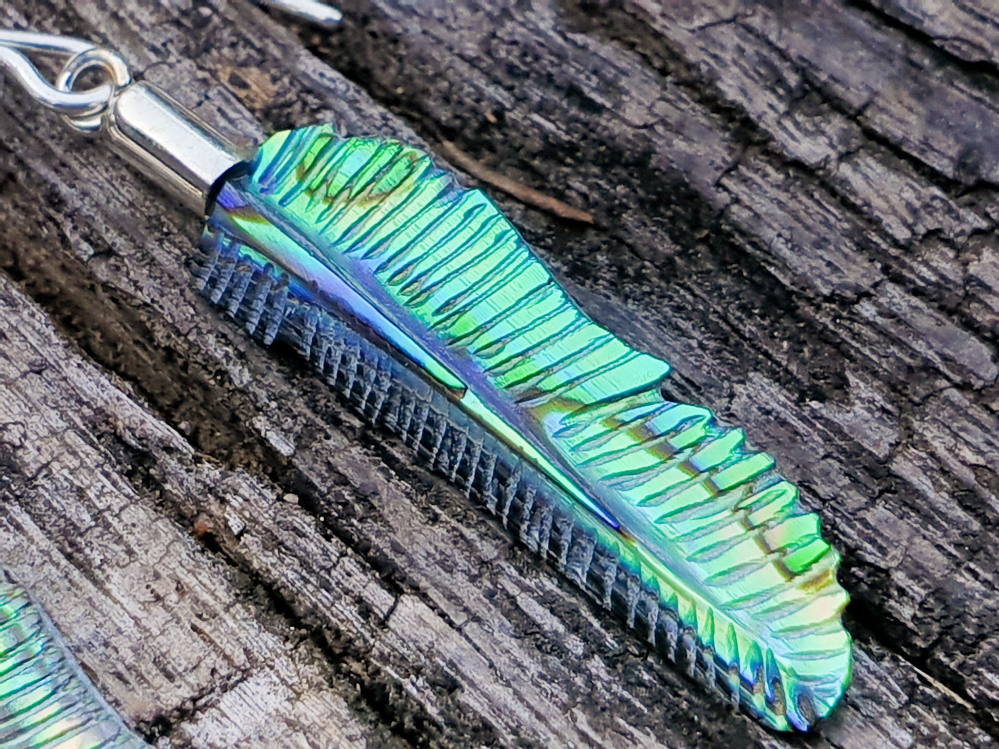 Ultra Mini Abalone Flight Feather Earrings - FeatherTribe