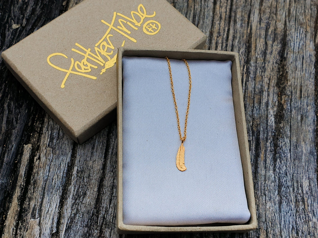 Tiny Feather Necklace - FeatherTribe