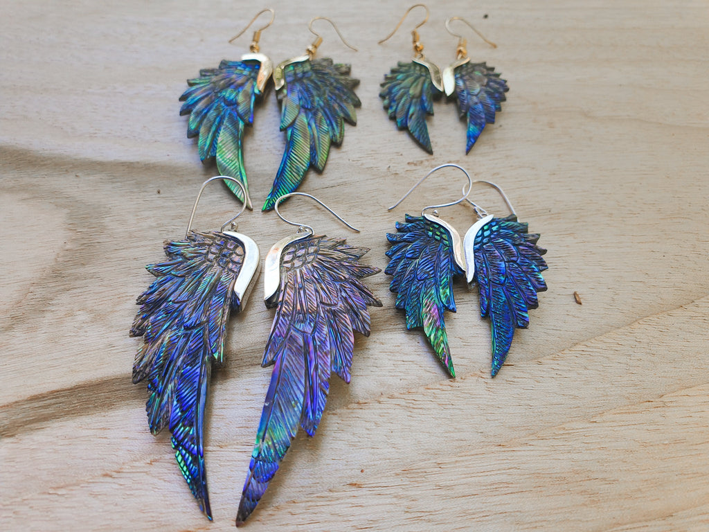 Abalone SuperWing Earrings - FeatherTribe