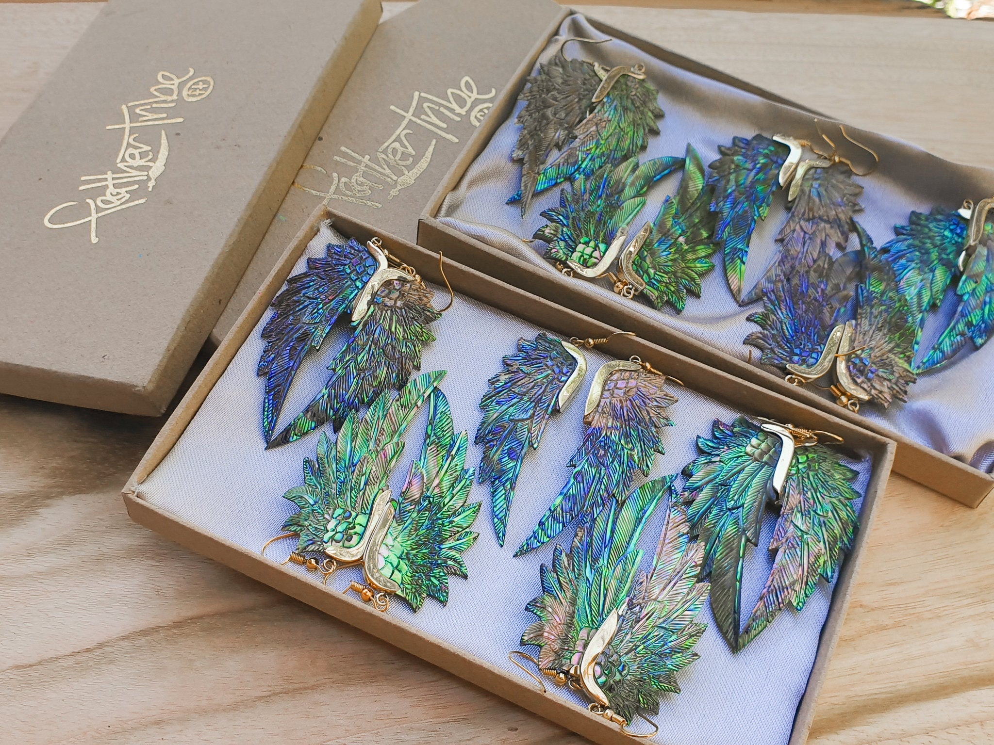 Abalone SuperWing Earrings - FeatherTribe