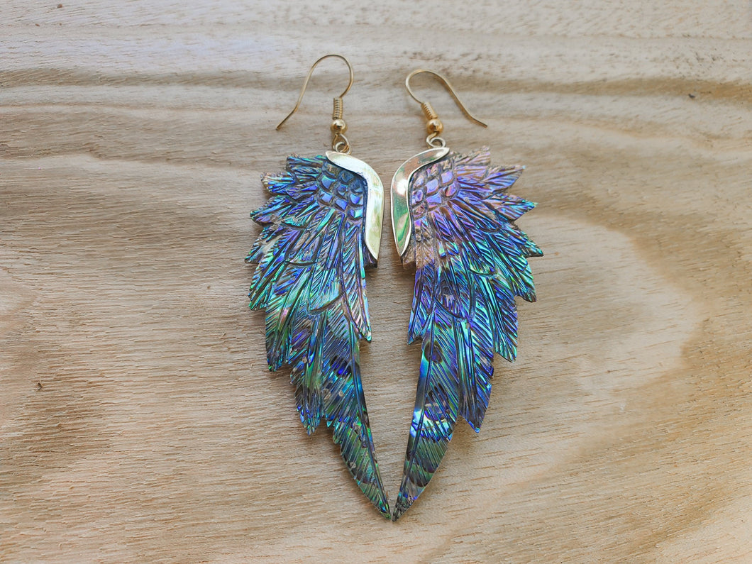 Abalone SuperWing Earrings - FeatherTribe