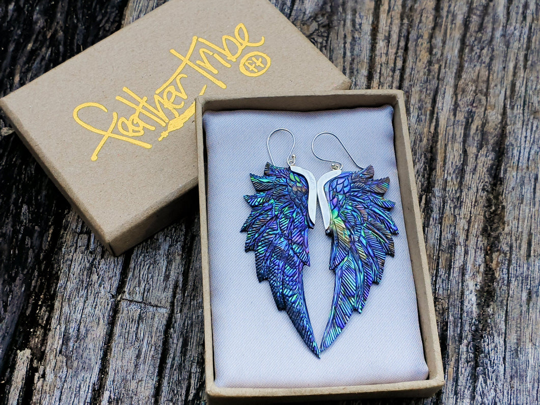 Abalone SuperWing Earrings - FeatherTribe