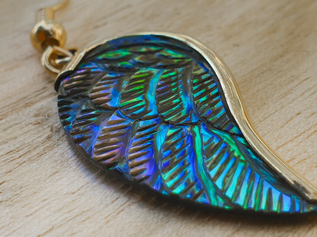 Abalone Mini Angel Wing Earrings - FeatherTribe