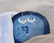 Load image into Gallery viewer, Larimar Silver Isis Goddess Earrings - FeatherTribe
