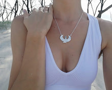 Load image into Gallery viewer, Small Larimar Silver Isis Goddess Necklace or Headpiece - FeatherTribe
