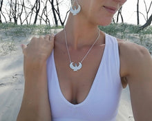 Load image into Gallery viewer, Small Larimar Silver Isis Goddess Necklace or Headpiece - FeatherTribe
