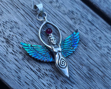 Load image into Gallery viewer, Abalone Goddess Necklace with Ruby - FeatherTribe
